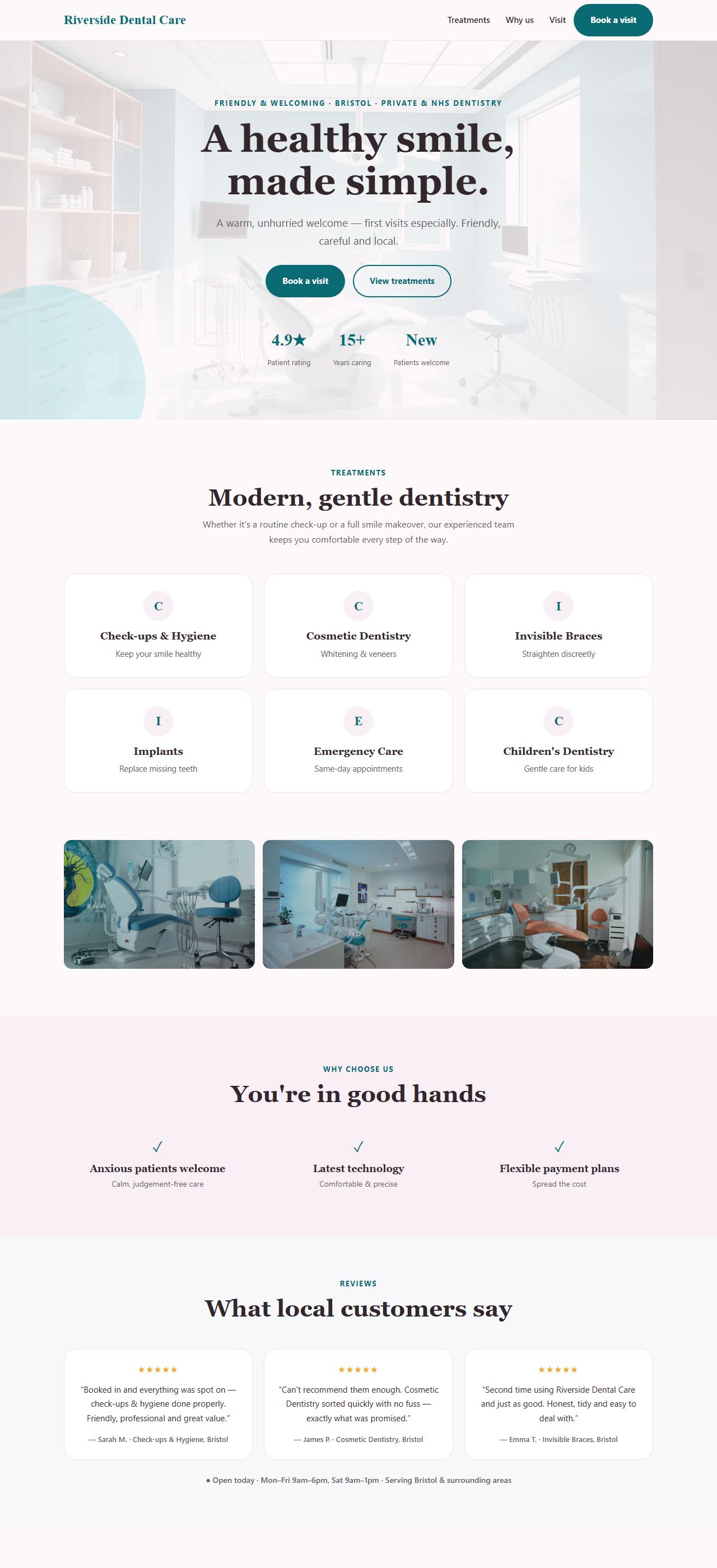 Dental clinic website designed by Pixeloom