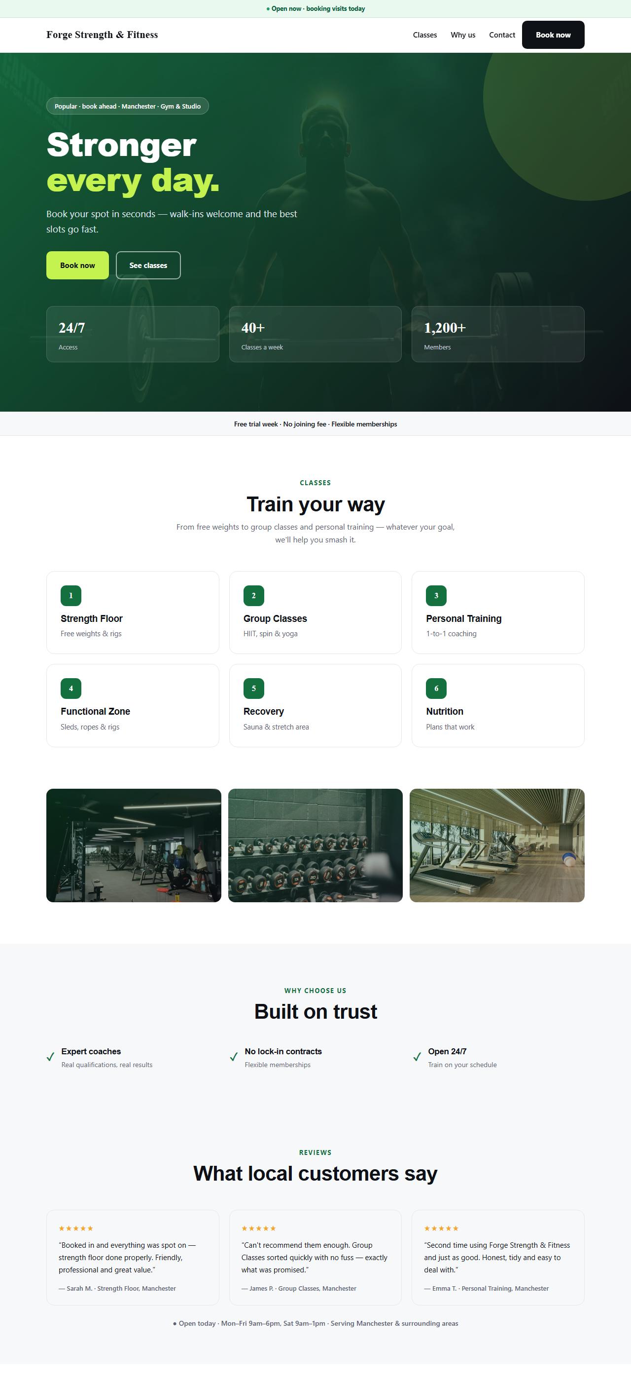Gym and fitness website designed by Pixeloom