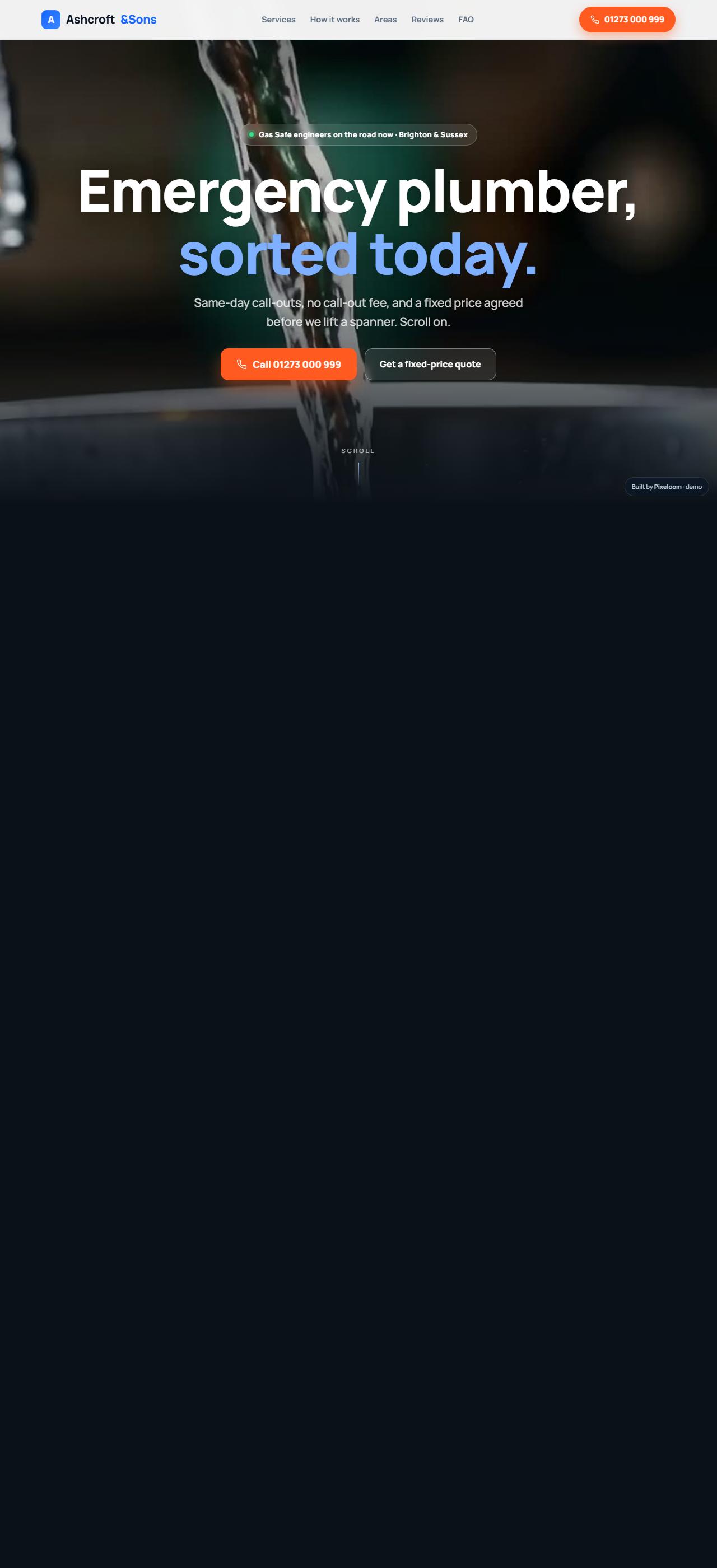 Cinematic plumber website by Pixeloom